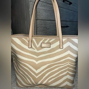 COACH Zebra Leather Tote Bag